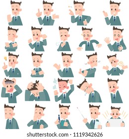 Worker conversation icon set