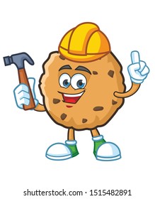 worker cookie cartoon character mascot design
