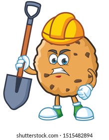 worker cookie cartoon character mascot design