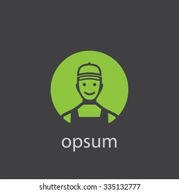worker cut identity template icon design element