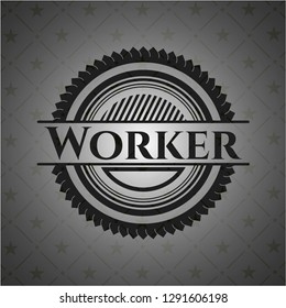 Worker dark icon or emblem
