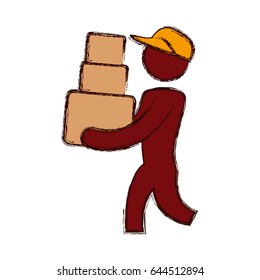 worker deliver silhouette