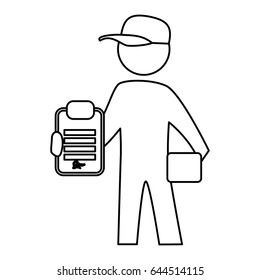 worker deliver silhouette