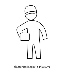 worker deliver silhouette