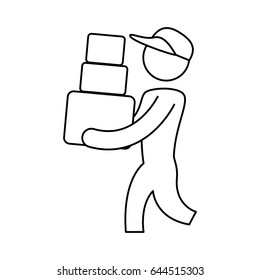 worker deliver silhouette