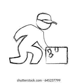 worker deliver silhouette