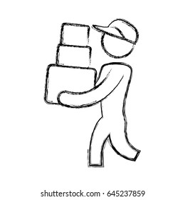 worker deliver silhouette