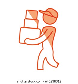 worker deliver silhouette