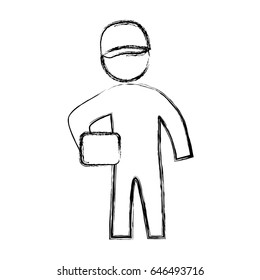 worker deliver silhouette
