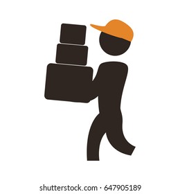 worker deliver silhouette