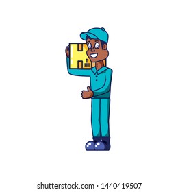worker delivery service with box