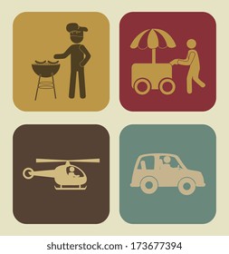 worker design over beige background vector illustration