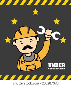 worker design over black background vector illustration