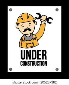 worker design over black background vector illustration