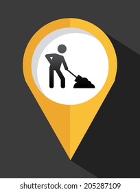 worker design over gray background vector illustration