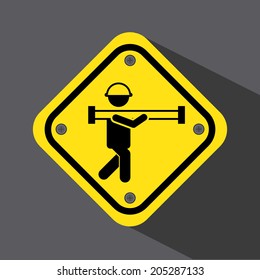 worker design over gray background vector illustration