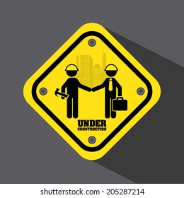worker design over gray background vector illustration