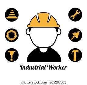 worker design over white  background vector illustration