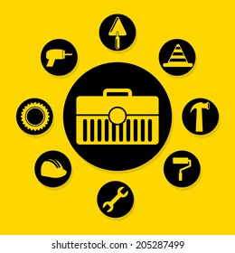 worker design over yellow background vector illustration