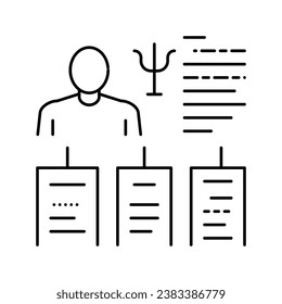 worker different traits line icon vector. worker different traits sign. isolated contour symbol black illustration