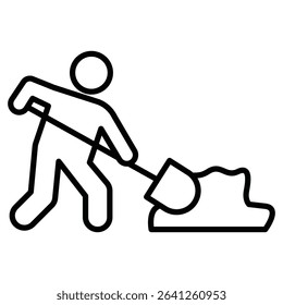 Worker digging icon simple flat icon vector symbol