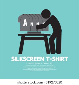 Worker Do Silkscreening Vector Illustration