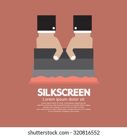 Worker Do Silkscreening Vector Illustration