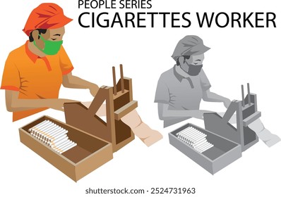 a worker doing to make cigarettes at cigarette factory