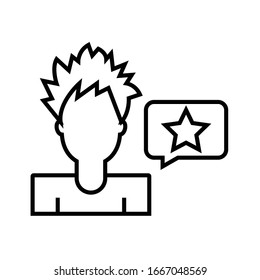 Worker dream line icon, concept sign, outline vector illustration, linear symbol.