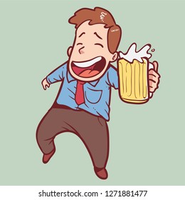 worker dringking celebrating
