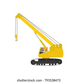 Worker driving a crane, vector illustration design. Construction characters collection.