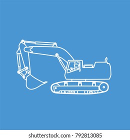 Worker driving an excavator, vector illustration design. Construction characters collection.