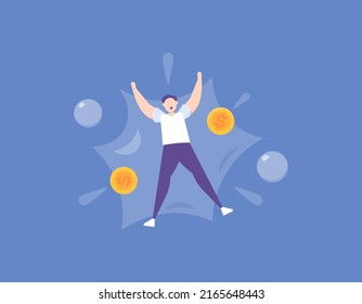 a worker or employee and the bubble bursts. metaphor of a man being laid off. financial and economic problems. cartoon concept illustration. vector design elements. for banners, posters, apps