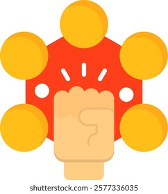 Worker Empowerment Flat Style Icon Design