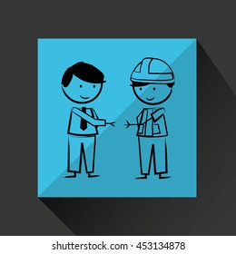worker engineer architect isolated, vector illustration eps10