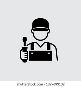 Worker Engineer Technician Mechanic Avatar Vector Icon