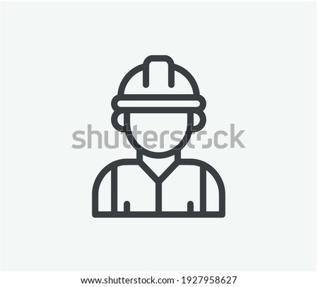 Worker, Engineer vector icon.  Editable stroke. Symbol in Line Art Style for Design, Presentation, Website or Apps Elements. Pixel vector graphics - Vector