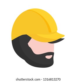 worker face with helmet