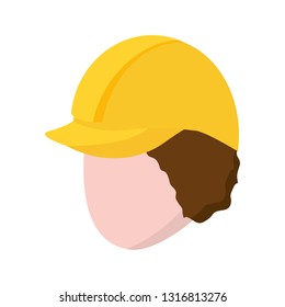 worker face with helmet