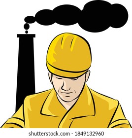 Worker and factory one person
