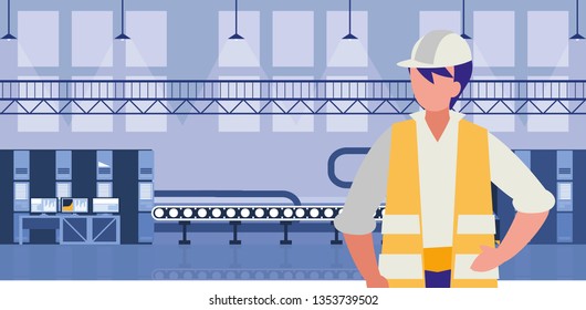 worker in factory workplace