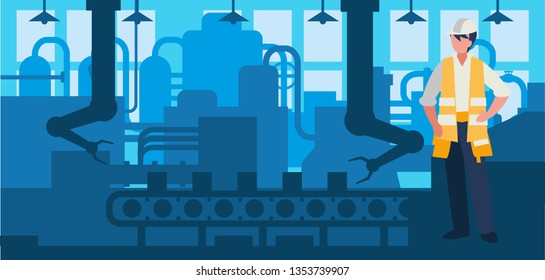 worker in factory workplace