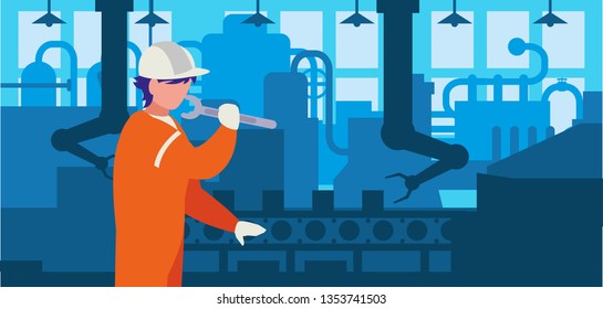 worker in factory workplace