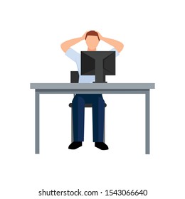 Worker failure on computer desk