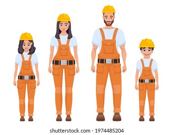 Worker family vector design illustration isolated on white background