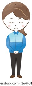 Trabajador: Trabajadora haciendo reverencias
