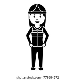 worker female construction character standing