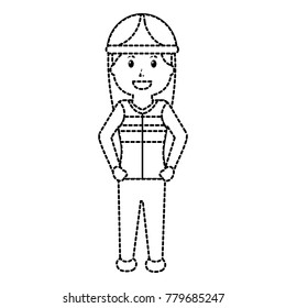worker female construction character standing