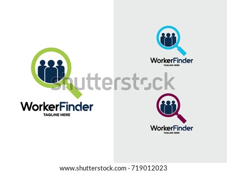 Worker Finder Logo Template Design Vector, Emblem, Design Concept, Creative Symbol, Icon