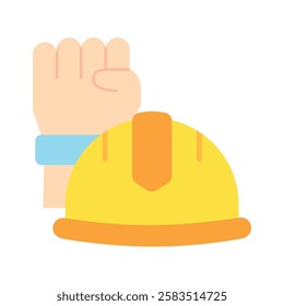 Worker flat color icon, mini, small illustration. use for modern concept, print, UI, UX kit, web and app development. Vector EPS 10, related to industrial, business, finance, investment.